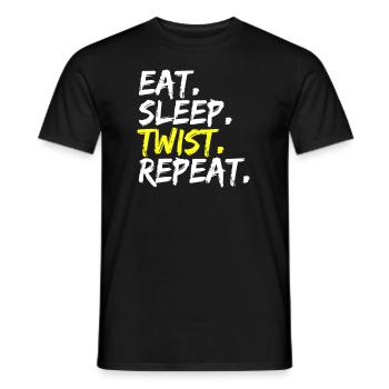 Eat Sleep Twist Repeat Spruch Tänzer Outfit - Männer T-Shirt - Schwarz - Vorne - AI Model Male 178 light (178cm)