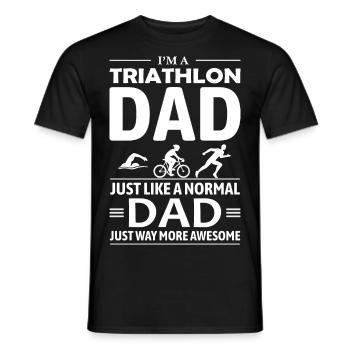 Swim Bike Run Triathlon Triathlet Papa Vatertag - Männer T-Shirt - Schwarz - Vorne - AI Model Male 178 light (178cm)