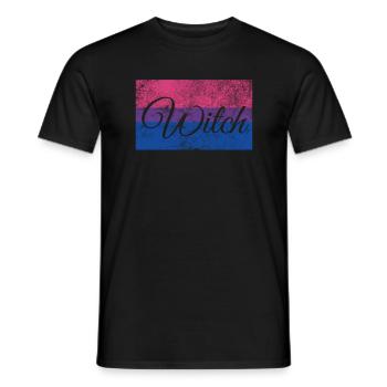 Bi Witch - Lesbian - Bi Flag - Bi Witch Flag - T-shirt homme - noir - Devant - AI Model Male 178 light (178cm)