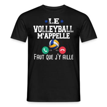 Volley Volleyball Volleyeur volleyeuse sport - T-shirt homme - noir - Devant - AI Model Male 178 light (178cm)