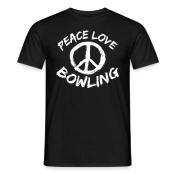 Bowling Spieler Peace Love Bowling Geschenk Outfit - Männer T-Shirt - Schwarz - Vorne - AI Model Male 178 light (178cm)