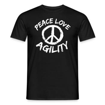 Peace Love Agility Cadeau Dog Trainer Design - T-shirt homme - noir - Devant - AI Model Male 178 light (178cm)