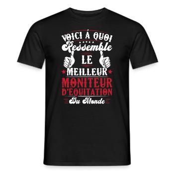 Le meilleur moniteur d'équitation du monde - T-shirt homme - noir - Devant - AI Model Male 178 light (178cm)