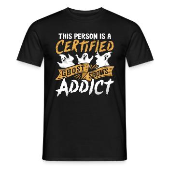 Ghost Hunter Creepy Horror Ghost Hunt Gift - Men's T-Shirt - black - Front - AI Model Male 178 light (178cm)
