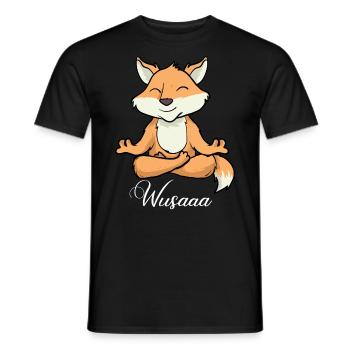 Auszeit Durchatmen Wusaaa Fuchs - Männer T-Shirt - Schwarz - Vorne - AI Model Male 178 light (178cm)