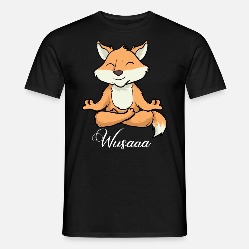 Auszeit Durchatmen Wusaaa Fuchs - Männer T-Shirt - Schwarz