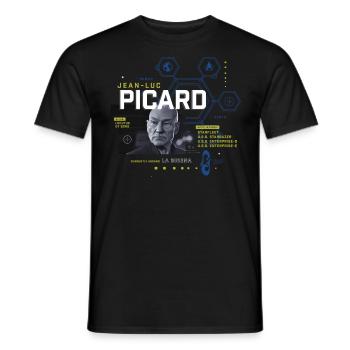 Star Trek Picard Jean-Luc Picard - Men's T-Shirt - black - Front - AI Model Male 178 light (178cm)