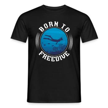 Freediving Freediving Diving Gift - Men's T-Shirt - black - Front - AI Model Male 178 light (178cm)