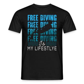 Freediver Freediving Diving Apnea Gift - Men's T-Shirt - black - Front - AI Model Male 178 light (178cm)