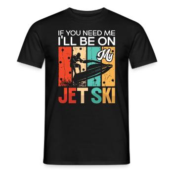 JetSki Water Sports Holiday Summer Cool Gift - Men's T-Shirt - black - Front - AI Model Male 178 light (178cm)