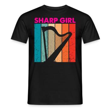 Harp design for harpist and harp player - Men's T-Shirt - black - Front - AI Model Male 178 light (178cm)