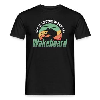 Wakeboard Wakeboarder Wakeboarding Wake Cadeau - T-shirt homme - noir - Devant - AI Model Male 178 light (178cm)