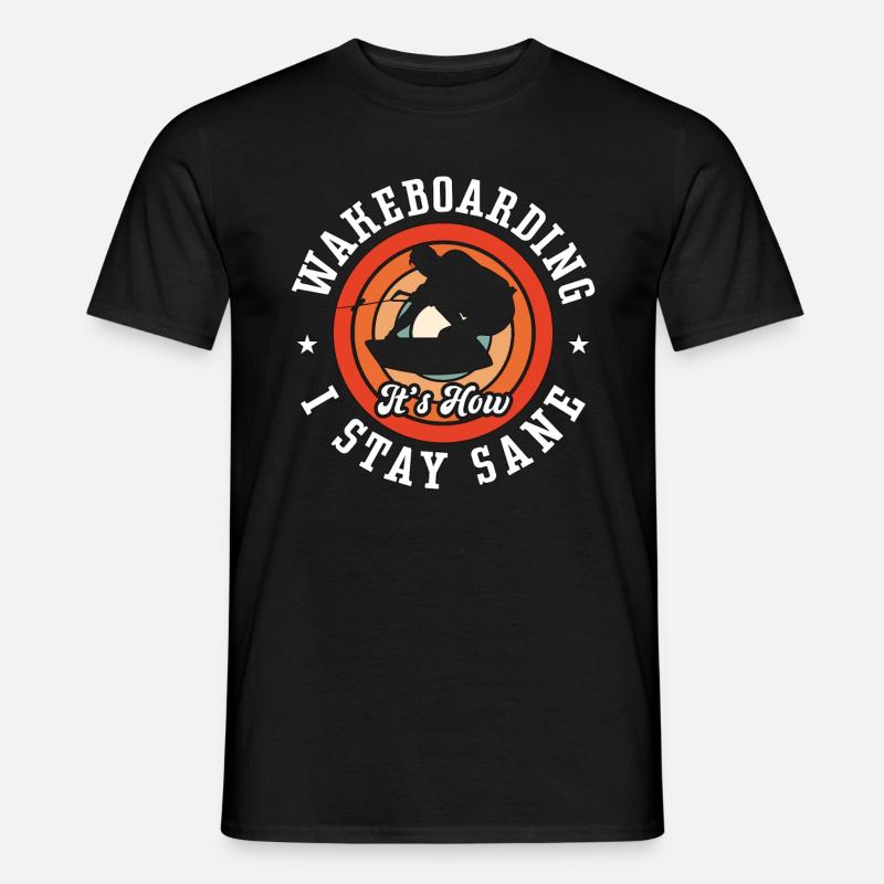 Wakeboard Wakeboarder Wake Wakeboarden Geschenk - Männer T-Shirt - Schwarz
