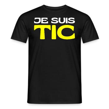 Je Suis TIC -TIC et TAC- TIC TAC Duo Drôle Cadeau - T-shirt homme - noir - Devant - AI Model Male 178 light (178cm)