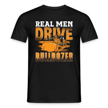 Excavatrice Travailleur de la construction Bulldozer Bulldozer Bulldozer Cadeau - T-shirt homme - noir - Devant - AI Model Male 178 light (178cm)