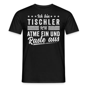 Ich bin Tischler ich atme ein und raste aus - Männer T-Shirt - Schwarz - Vorne - AI Model Male 178 light (178cm)