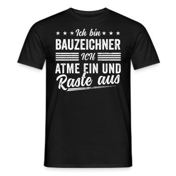 Bauzeichner Spruch Männer Geschenkidee - Männer T-Shirt - Schwarz - Vorne - AI Model Male 178 light (178cm)