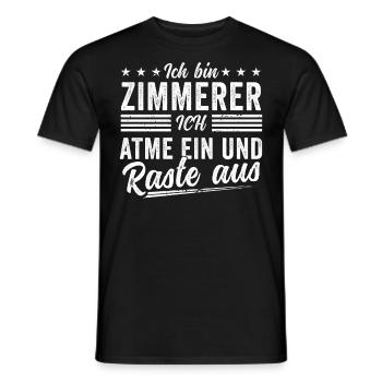 Zimmermann Zimmerer Zimmerei Geschenk Spruch - Männer T-Shirt - Schwarz - Vorne - AI Model Male 178 light (178cm)