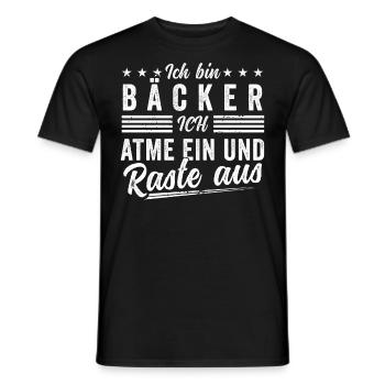 Ich bin Bäcker ich atme ein und raste aus - Männer T-Shirt - Schwarz - Vorne - AI Model Male 178 light (178cm)