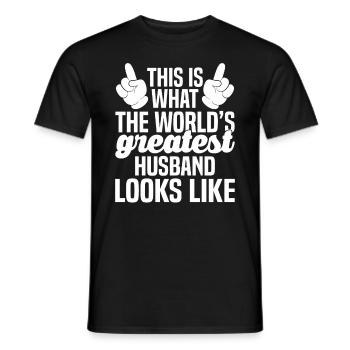 World's Greatest Husband Father Papa Grandpa Husband - Men's T-Shirt - black - Front - AI Model Male 178 light (178cm)