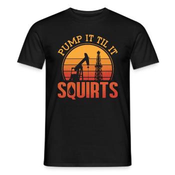 Ölfeldarbeiter Pumpen, Bis Es Bohrinsel Spritzt - Männer T-Shirt - Schwarz - Vorne - AI Model Male 178 light (178cm)