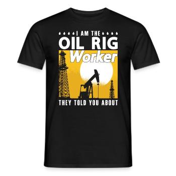 Oilfield worker I am the oil platform worker - Men's T-Shirt - black - Front - AI Model Male 178 light (178cm)