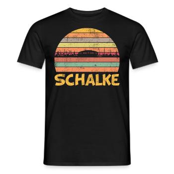 Schalke Skyline Retro Ruhrpott - Männer T-Shirt - Schwarz - Vorne - AI Model Male 178 light (178cm)
