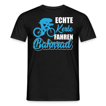 Echte Kerle Fahren Bahnrad - Männer T-Shirt - Schwarz - Vorne - AI Model Male 178 light (178cm)