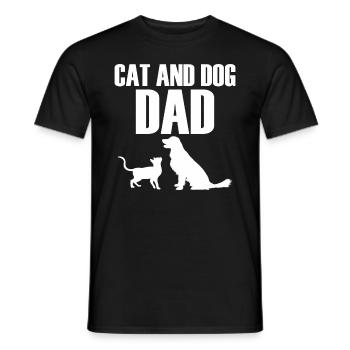 Chat et chien Papa Chats Chiens Animaux de compagnie Chat et - T-shirt homme - noir - Devant - AI Model Male 178 light (178cm)