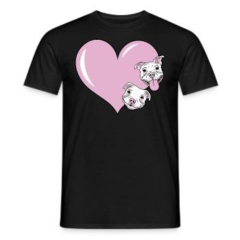 Dog with heart for dog lovers as a gift idea - Men's T-Shirt - black - Front - AI Model Male 178 light (178cm)