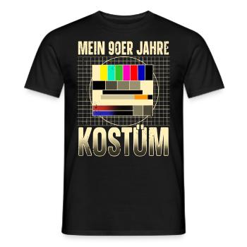 Mein 90er Jahre Kostüm Testbild Sendepause - Männer T-Shirt - Schwarz - Vorne - AI Model Male 178 light (178cm)