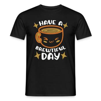 Mental Health Coffee Have A Brewtiful Day Anxiety - Men's T-Shirt - black - Front - AI Model Male 178 light (178cm)
