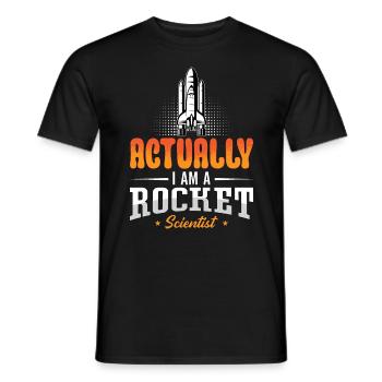 Ingénieur aérospatial en fait je suis une science des fusées - T-shirt homme - noir - Devant - AI Model Male 178 light (178cm)