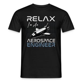Relax I'm An Aerospace Engineer Engineering Space - Männer T-Shirt - Schwarz - Vorne - AI Model Male 178 light (178cm)