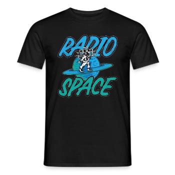 Astronomy Music Lover Radio Space Stars Universe - Men's T-Shirt - black - Front - AI Model Male 178 light (178cm)