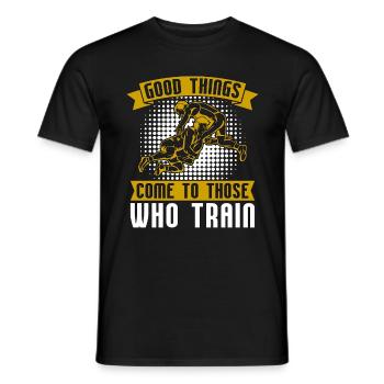 Catch Wrestling Bonnes choses Viennent Lutteur Combat - T-shirt homme - noir - Devant - AI Model Male 178 light (178cm)