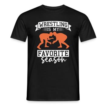 Catch Wrestling Is My Favorite Season Wrestler - Men's T-Shirt - black - Front - AI Model Male 178 light (178cm)