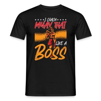 J’entraîne le Muay Thai comme un boss fighter Thai Boxing - T-shirt homme - noir - Devant - AI Model Male 178 light (178cm)