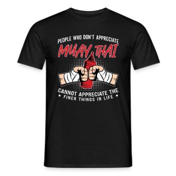 Muay Thai Fighter Fear Is A Reaction Thai Boxing - Männer T-Shirt - Schwarz - Vorne - AI Model Male 178 light (178cm)