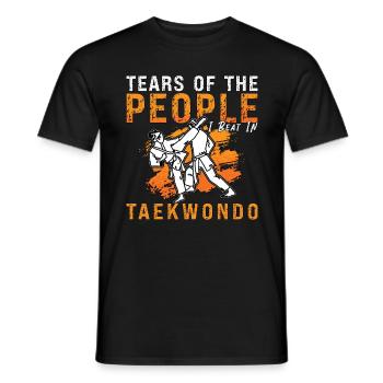 Taekwondo Larmes Du Peuple Combattant Combat Sport - T-shirt homme - noir - Devant - AI Model Male 178 light (178cm)