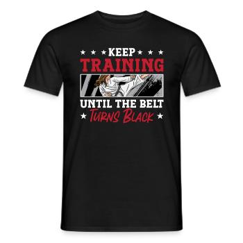 Taekwondo Continuez à vous entraîner jusqu’à ce que le fighter fight sport - T-shirt homme - noir - Devant - AI Model Male 178 light (178cm)