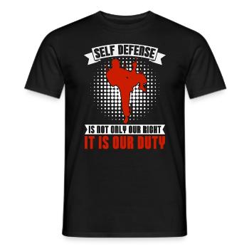 Taekwondo Self Defense Fighter Fight Sport Karate - Männer T-Shirt - Schwarz - Vorne - AI Model Male 178 light (178cm)