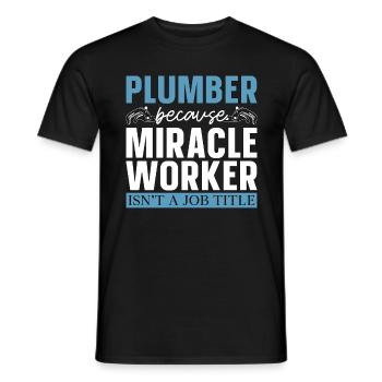Plombier Parce que Les plombiers de plomberie Miracle Worker - T-shirt homme - noir - Devant - AI Model Male 178 light (178cm)