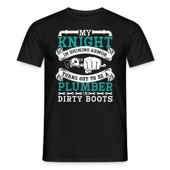 Plumber My Knight In Shining Armor Plumbing Pipe - Männer T-Shirt - Schwarz - Vorne - AI Model Male 178 light (178cm)