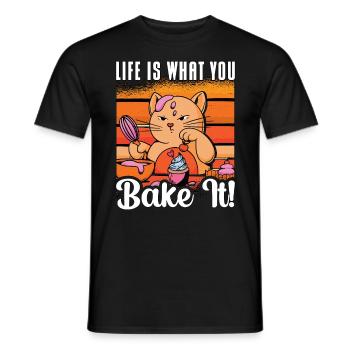 Baker Life Is What You Bake It Baking Bakery Chef - Männer T-Shirt - Schwarz - Vorne - AI Model Male 178 light (178cm)