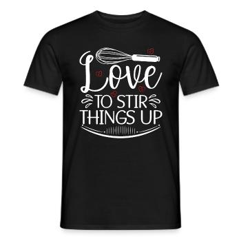 Baker Baking Love To Stir Things Up Bakery Cupcake - Men's T-Shirt - black - Front - AI Model Male 178 light (178cm)