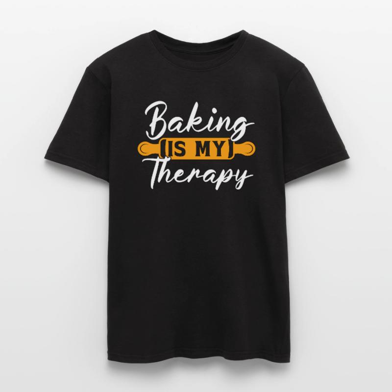 Baker Baking Is My Therapy Bakery Chef Cake Bake Männer T-Shirt