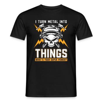 Welder Turn Metal Into Welding Career Weld Iron - T-shirt homme - noir - Devant - AI Model Male 178 light (178cm)