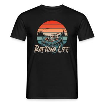 Rafting Life Rétro Kayak Pagaye Canoë Paddle - T-shirt homme - noir - Devant - AI Model Male 178 light (178cm)