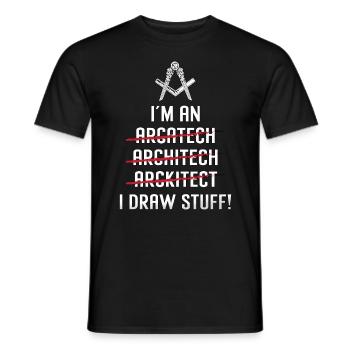 Architecte I’m An I Draw Stuff Job Architecture - T-shirt homme - noir - Devant - AI Model Male 178 light (178cm)